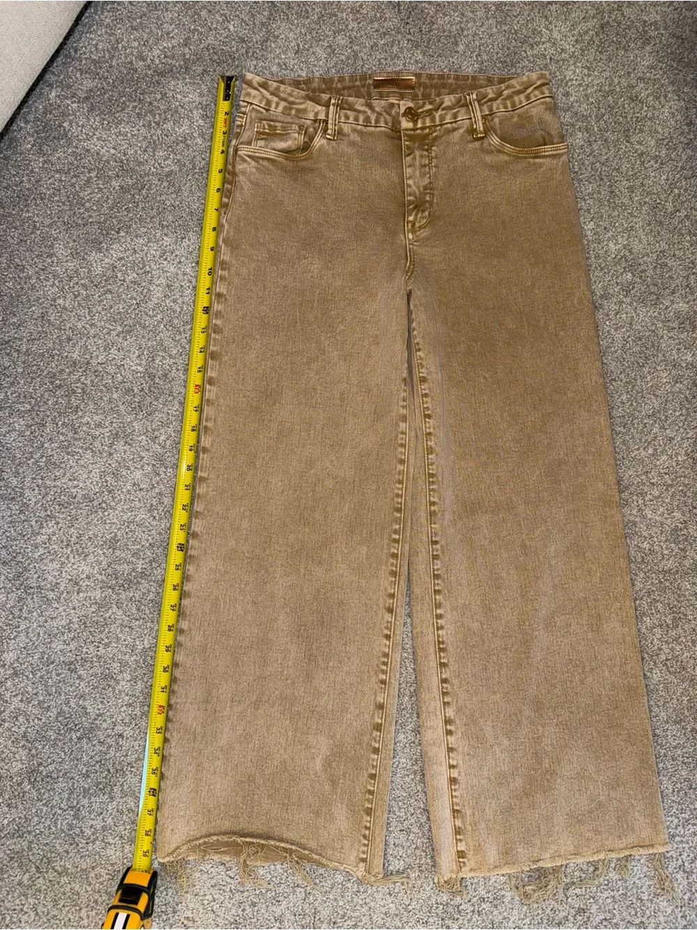 Kut from the Kloth High-Rise Wide Leg Jeans in Camel - Picture 7 of 11